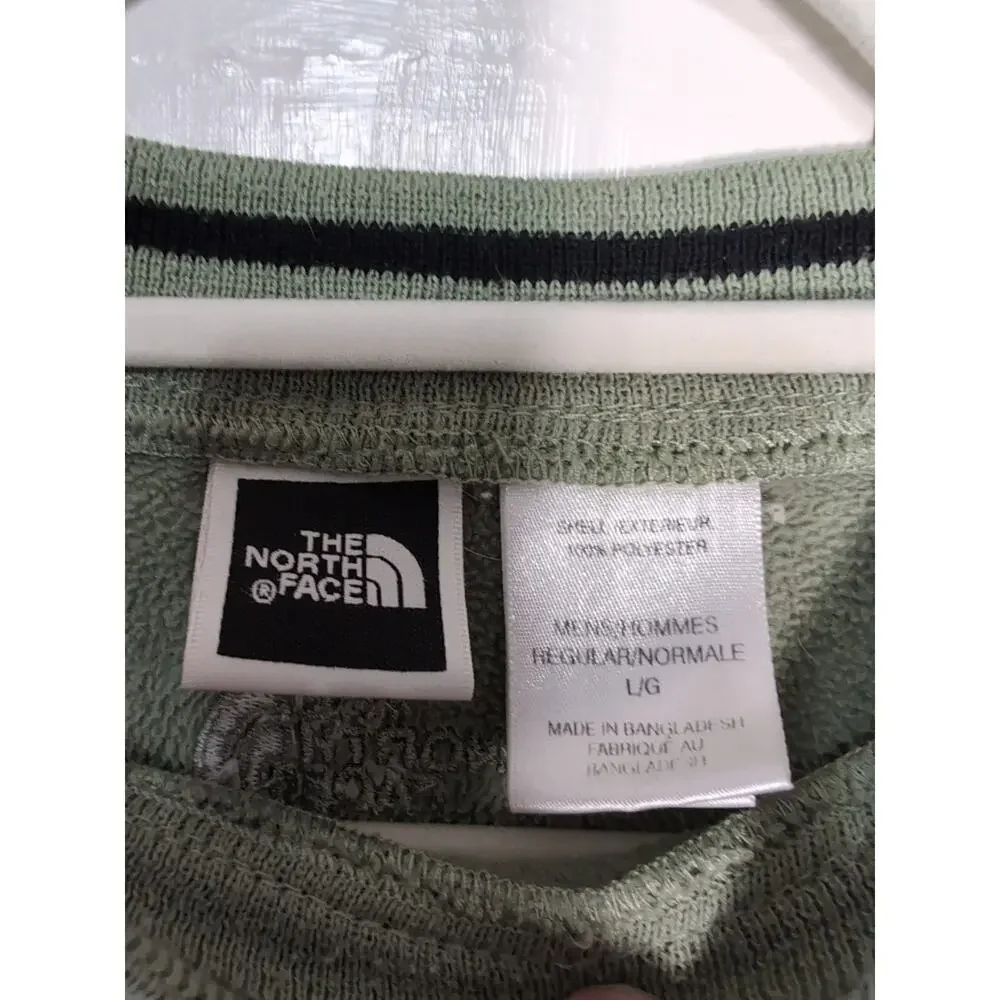 VTG The North Face Fleece Sweater Men's L Green Crew Neck Sport Outdoor(991)